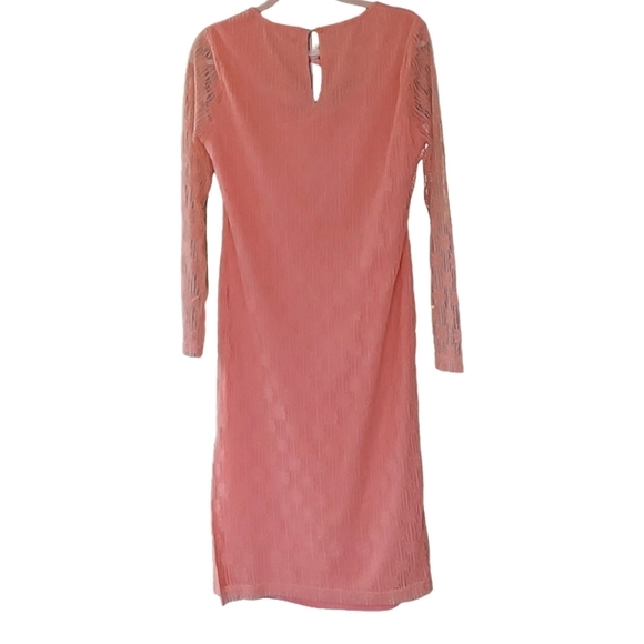 NWT BB Dakota Steve Madden Twist Neckline Lace Amici Dress Coral Sz L Bodycon - Picture 6 of 13
